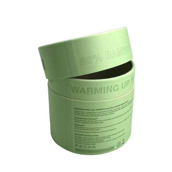 Luxury Custom Printing Kraft Paper Cylinder Cardboard Tube Socks Packaging Box Eco Paper Tube T-shirt Clothes Packaging