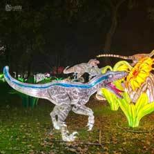 Realistic Giant Dinosaur Lantern Sculpture for Outdoor Jurassic Theme Park Decoration, Waterproof Lighting