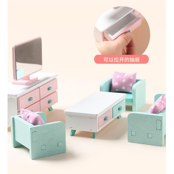 Мини игрушки спальни девушек Montessori деревянные без заусенца