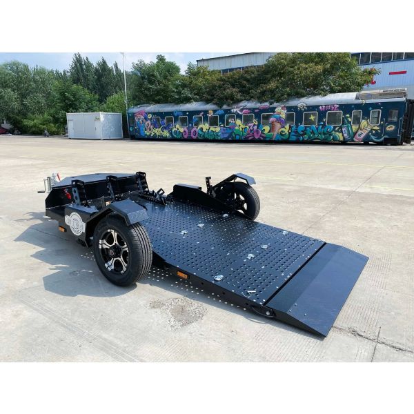 Remorques pour motos à levage, noires, galvanisées à chaud