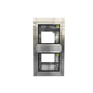 Dual-Chamber Stainless Steel Electronic Interlock Pass Box with UV Sterilization for Cleanroom Contamination Control