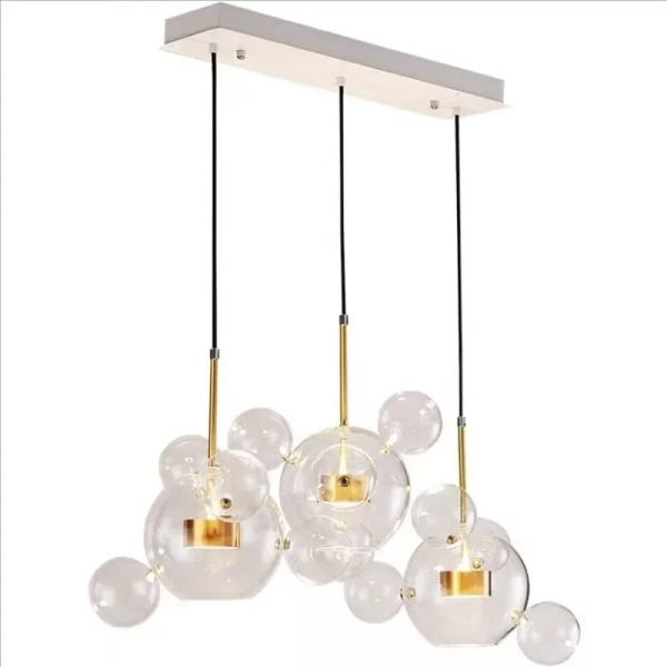 Modern Clear Glass Pendant Light Living Room Bubble Glass Hanging Lamp (WH-AP-670)