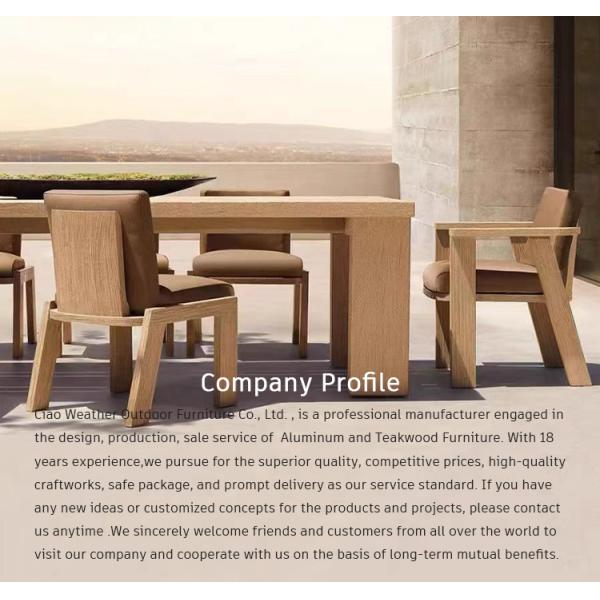 Waterproof Cushion Seat Teak Dining Chairs Furniture for Hotel Restaurant and Banquet