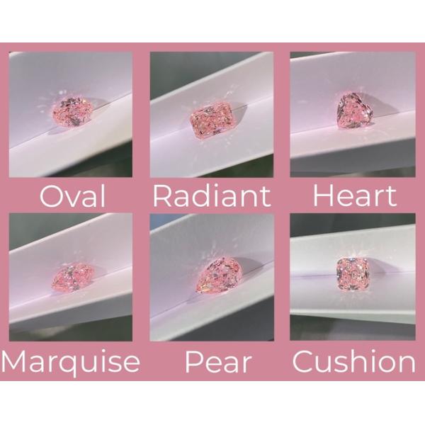 выросли лаборатория синтетического отрезка диаманта сердца CVD, который 1.15ct розового гениального искусственная