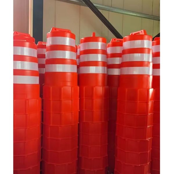 FZT1 1000*400*505mm 4.3kg High Density HDPE plastic Anti Collision Channelizer Drum barrel