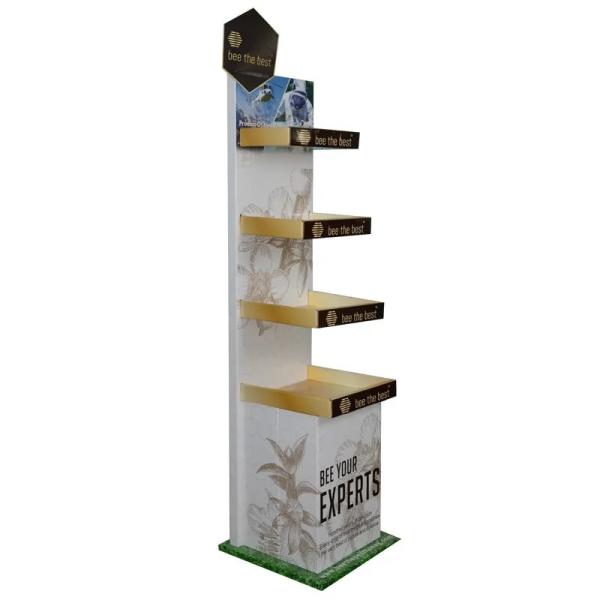 Shop Glossing Corrugated Display Stands Lightweight Cardboard Pop Up Display