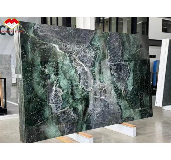 Natural Stone Cat's Eye Green Big Slab Dining Table Top for Villa Interior Decoration