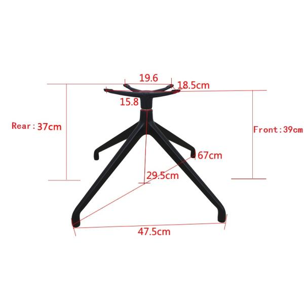 Ergonomic Rotating Metal Swivel Chair Base Black Aluminum Office Base