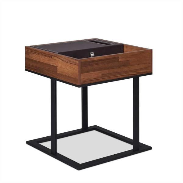 Sara II Espresso Living Room End Tables 27lbs Walnut Sandy Black