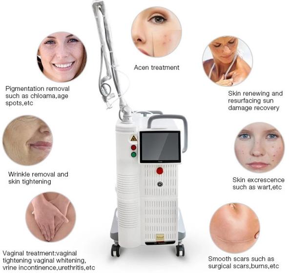 Body Facial Co2 Fractional Laser Equipment , 10600nm Medical Beauty Equipment