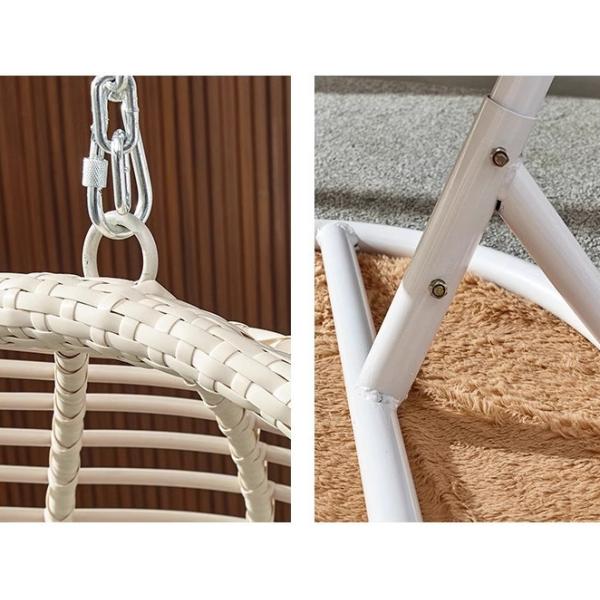 19x1.2mm Birds Nest Egg Chair Outdoor PE Rattan Swing Chair Hotel Garden Hanging