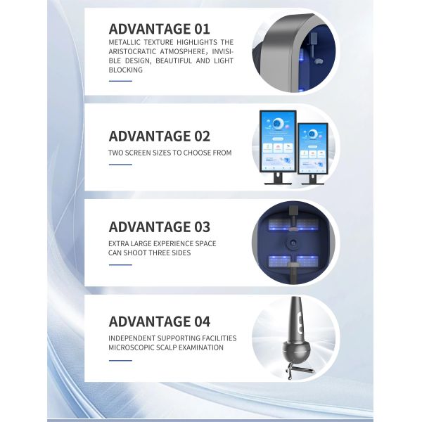 3D AI Intelligent 2in1 Single Handle Scalp Scanner Facial Skin Analyzer