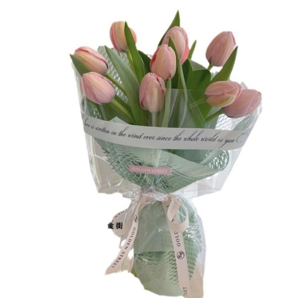 Ins-style Simple English Cellophane Thickened Dust-proof Transparent Opp Film Paper Korean-style Bouquet Wrapping Paper Material
