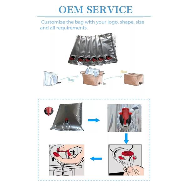 Сумка BIB пластиковой упаковки безгнилостная в коробке 20 литров для напитка вина