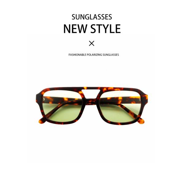 Unisex Vintage Square Acetate Sunglasses CR39 Lens Anti UV
