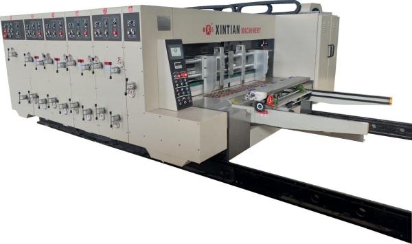 Electric Control Three Color  Printing Slotting / Die Cut Machine Corrugated Box
