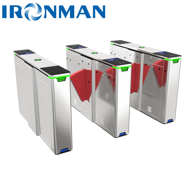 High-Security Flap Barrier Turnstile with 12 Infrared Sensors IM.XY.03 Stainless Steel Access Control Gate