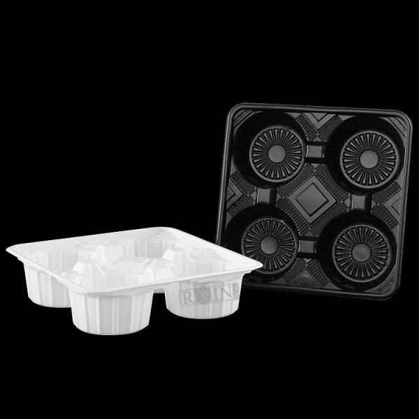 Disposable PP Plastic Cup Carrier Tray Takeaway Leakproof For Milk Tea