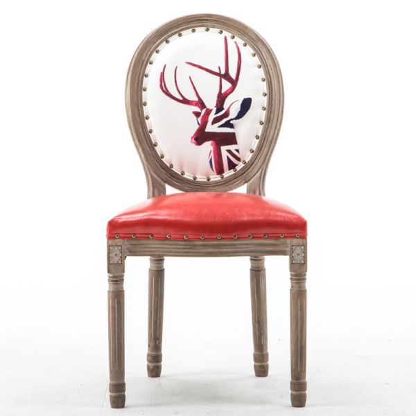 New Arrival European Vintage Dining Chair Upholstered Solid Wood Chair for Cafe Restaurant Hotel Factory Wholesale Supply