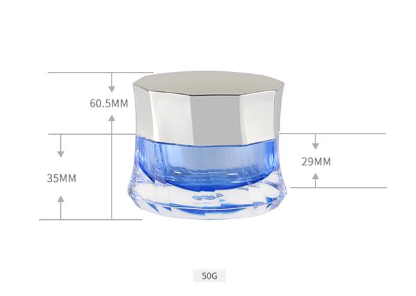50g Clear Round Cream Empty Cosmetic Jars Hot Stamping Printing Options
