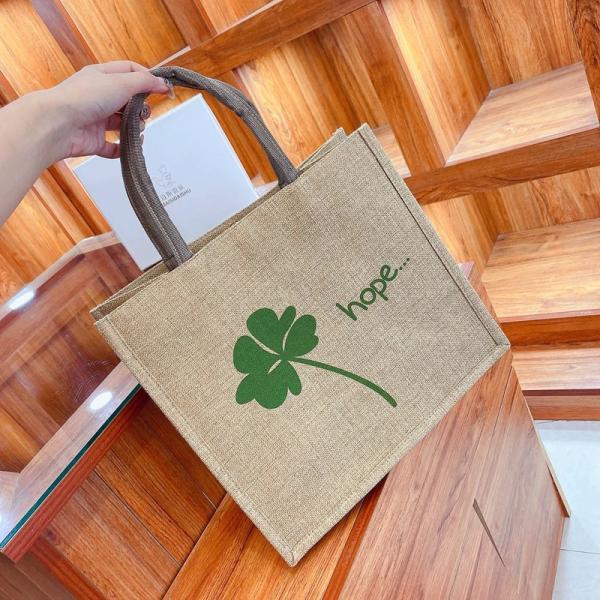New Style Jute Nylon Briefcase Document Bag Letter Cloth Bag Large Capacity Shoulder Messenger Simple Commuter Handbag