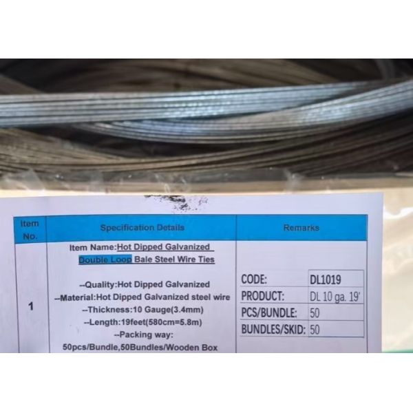 3.4mm*5.8m Galvanized Double Loop Quick Link Ties Wire for baling use