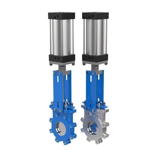 Pneumatic Wafer Knife Gate Valve Ductile Iron Body SS304 Knife Plate With Solenoid Valve for Slurry Sewage Powder Pipeline