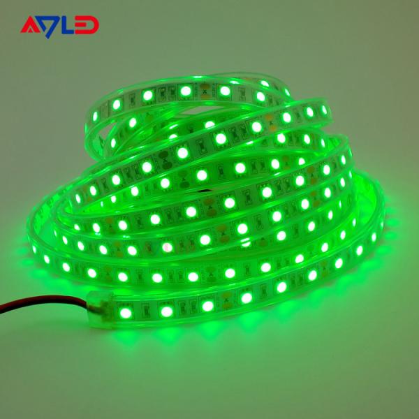5050 únicas luzes de tira impermeáveis 12V do diodo emissor de luz da cor 24V IP65 exterior verde azul branco morno IP68