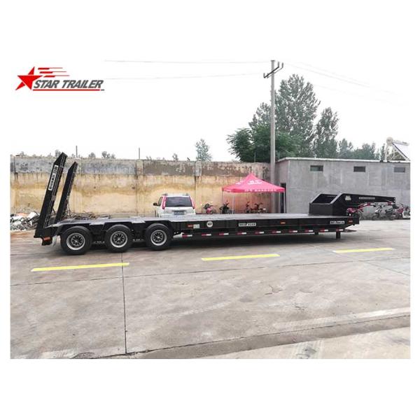60-100 Tons Goosneck Pipe Transport Trailer Hydraulic Ramp Low Bed Type