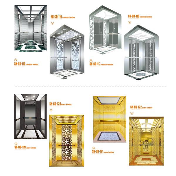 Mirror Stainless Steel Lift Passenger Elevator Cabin Economic / Luxury