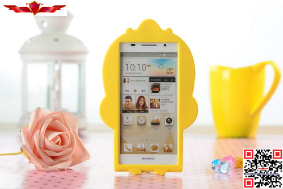 100% Qualify Brand New Fashion Cartoon Silicone Cover Case For Huawei Ascend P6