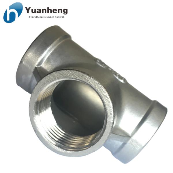 Stainless Steel Pipe Fitting Tee with 1.4408 BSP Threaded from 1/2 Inch to 4 Inch