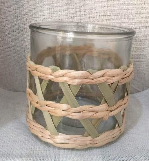 Best selling Seagrass bottle carrier Wicker detox bottle holder Seagrass glass cup holders