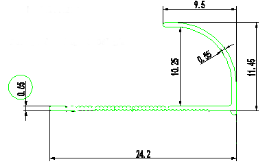 Quadrant Wall Tile Metal Trim Aluminium Edging Strip With King Punching Holes