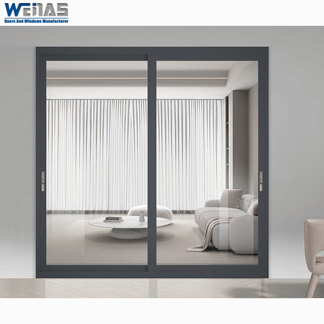 EPDM 6063-T5 Aluminium Double Sliding Doors Heavy Duty With Soundproof
