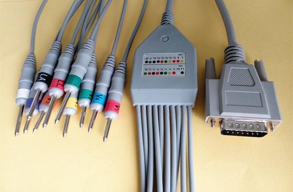Nihon Kohden 10 Leads EKG Cable AHA / IEC Red Cap Banana 4.0 With Screw