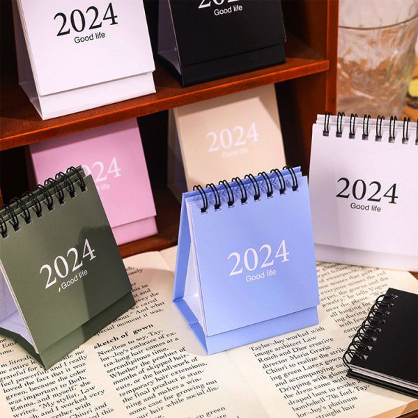 Custom logo Printed Pocket Spiral Bound Advertising Office Desktop Calendar with Sticky Notes