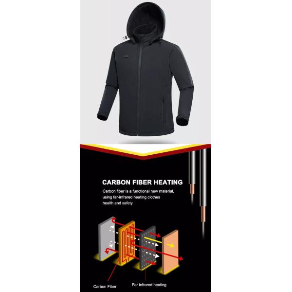 Нагрев куртки жилета графена электрический с подогревом быстрый с отделяемым ОЭМ клобука