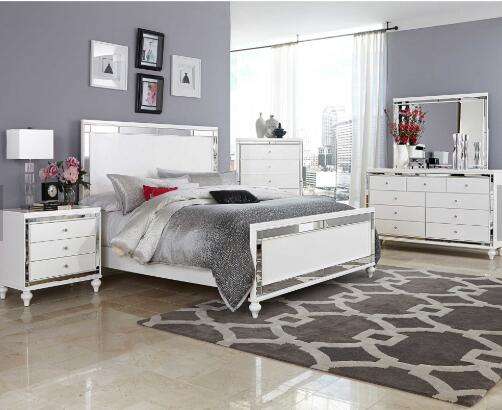 Wood Master Bedroom Furniture Upholstered Platform Bed