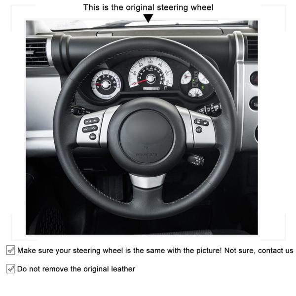 Hand Stitched Artificial Leather Steering Wheel Covers for Toyota FJ Cruiser 2006 2007 2008 2009 2010 2011 2012 2013-2014