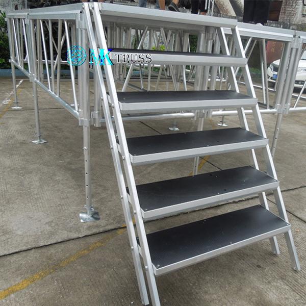 Серебряная алюминиевая сцена для складного концертного оборудования и портативных сидений на свадьбе