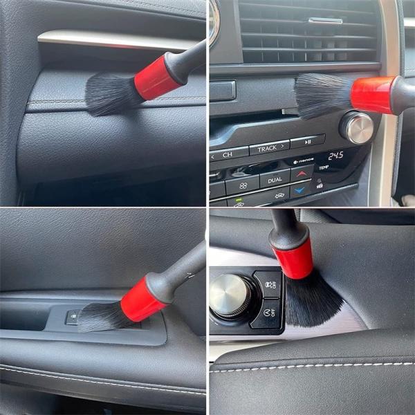 Interior Boar Hair Car Detailing Brush Set For Engine Cleaning