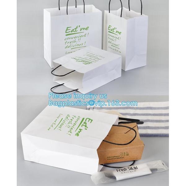 Custom Kraft Paper Twisted Handle Shopping Carrier Bag With Logo Printed,kraft paper shopping bag with handle, bagease