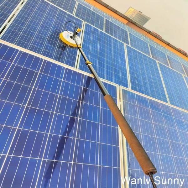 Pincel giratório semiautomático Wanlv Sunny Single Head para limpeza de painéis solares Certificado CE e 3,5 metros de pólo de alimentação de água ajustável