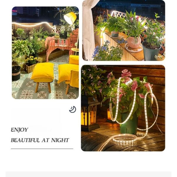 LED Solar String Light With IP65 Waterproof 8 Modes for Patio Garden