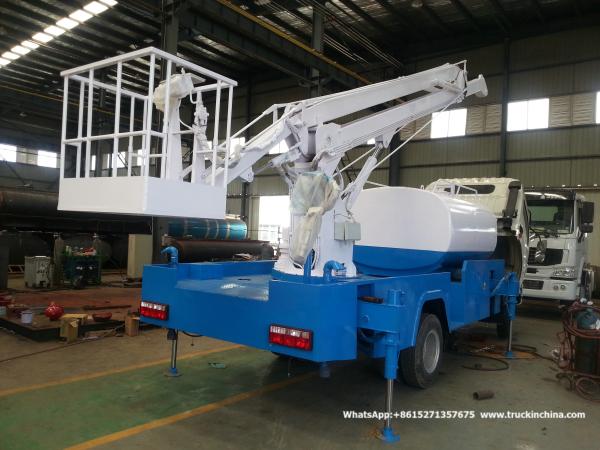 Truck Mounted 16m Aerial Work Platforms woith Water tanker High Performance Whtsp:+8615271357675