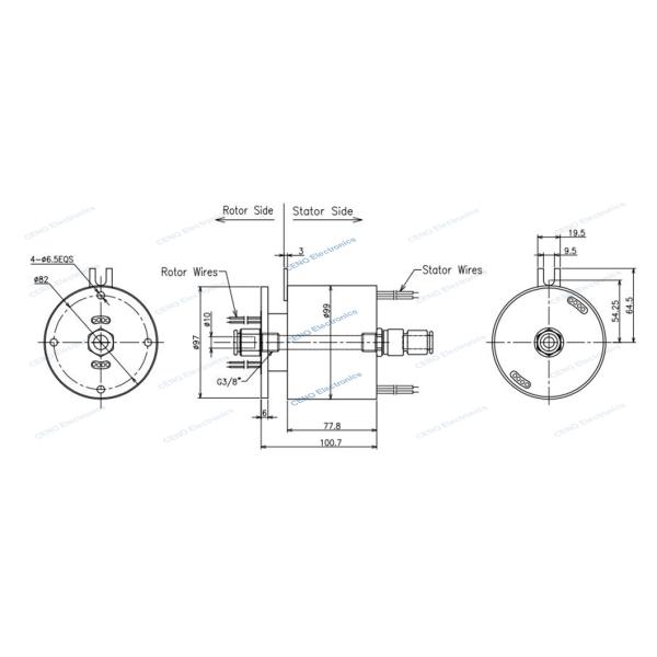 Объединение 250рпм интегрированного кольца выскальзывания пневматическое роторное совместило электрическую энергию и