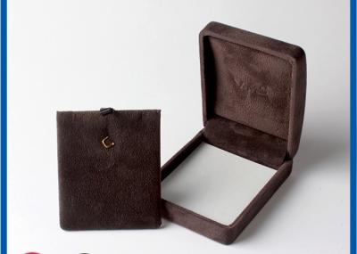 Personalized  Jewelry Packaging Boxes For Small Brown veleting Earrings