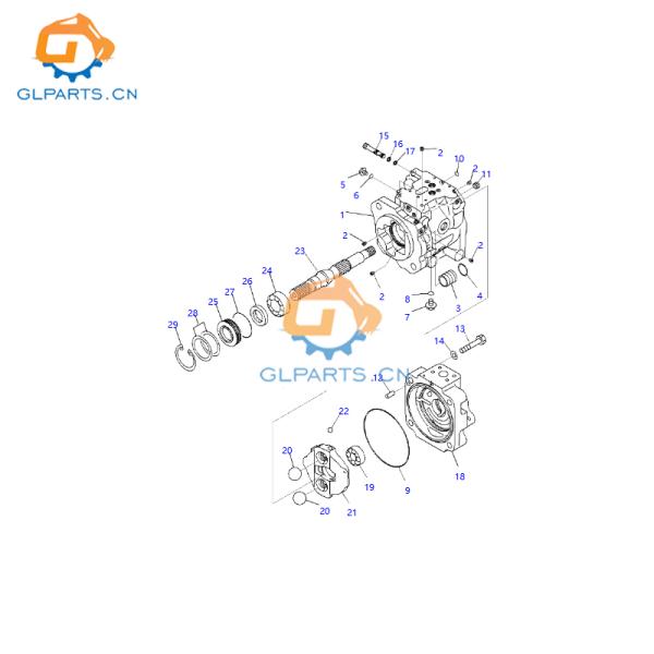708-1U-11524 Wa380-6 Wa430-6 Hydraulic Main Pump For Komatsu Wheel Loder Parts