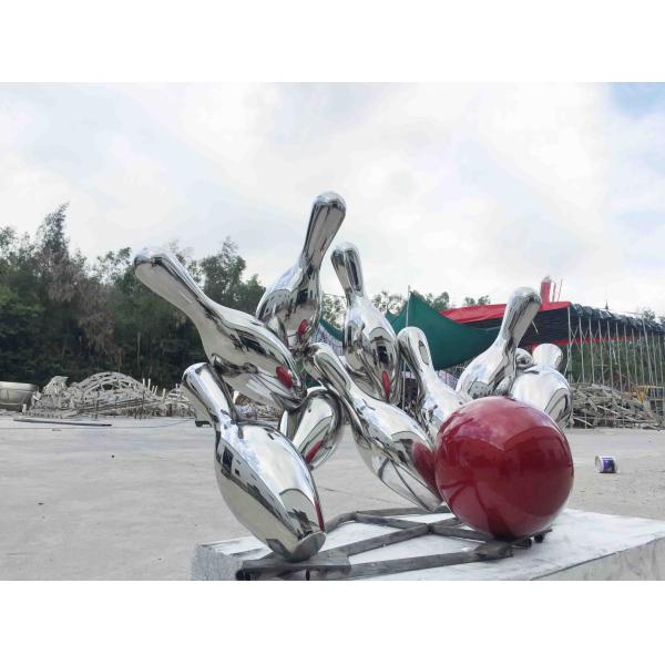 Современный большой сад металла орнаментирует нержавеющую сталь формы шара боулинга